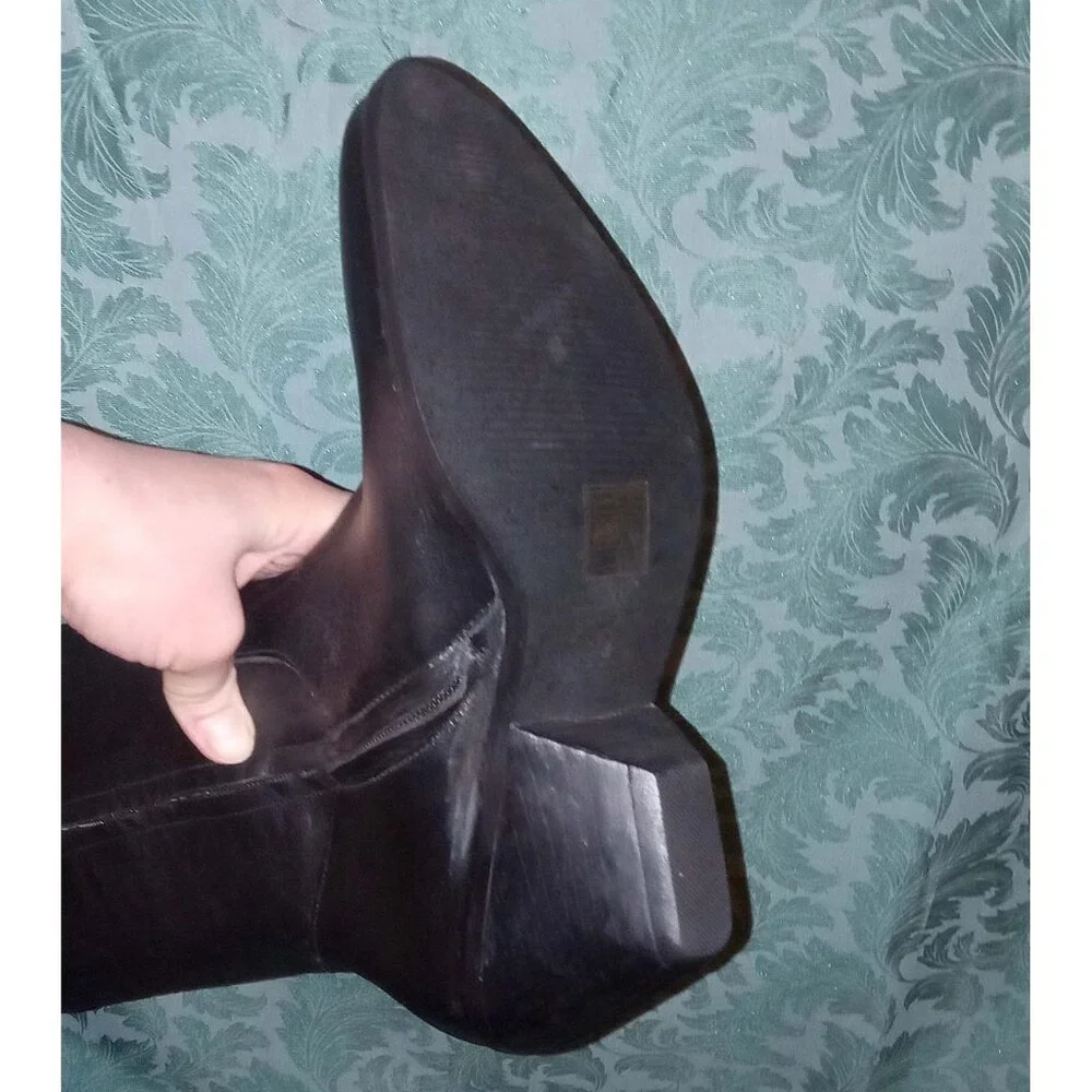 NEW size 8-8.5 Ecote Fiona Over The Knee Black Leather boots